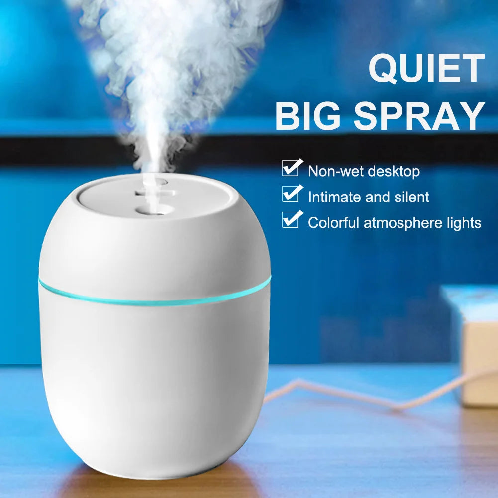 USB Mini Air Humidifier Aroma Essential Oil Diffuser for Home Car Ultrasonic Mute Mist Maker Diffuser with LED Color Lamp