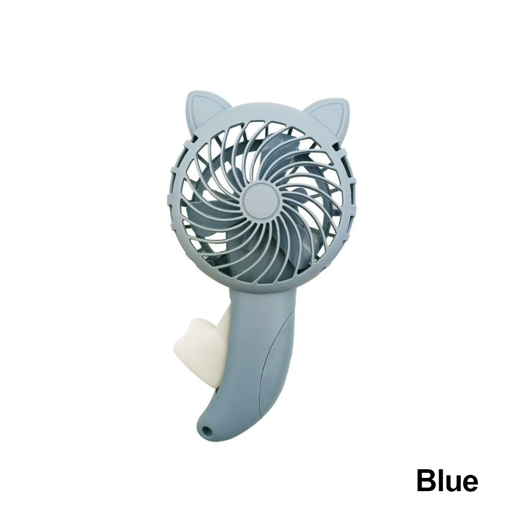 3 Colors Portable Handheld Fan Hand Pressure Fan Mini Portable Fan without Battery Household Cute Fan Cooling Cartoon Held Fan