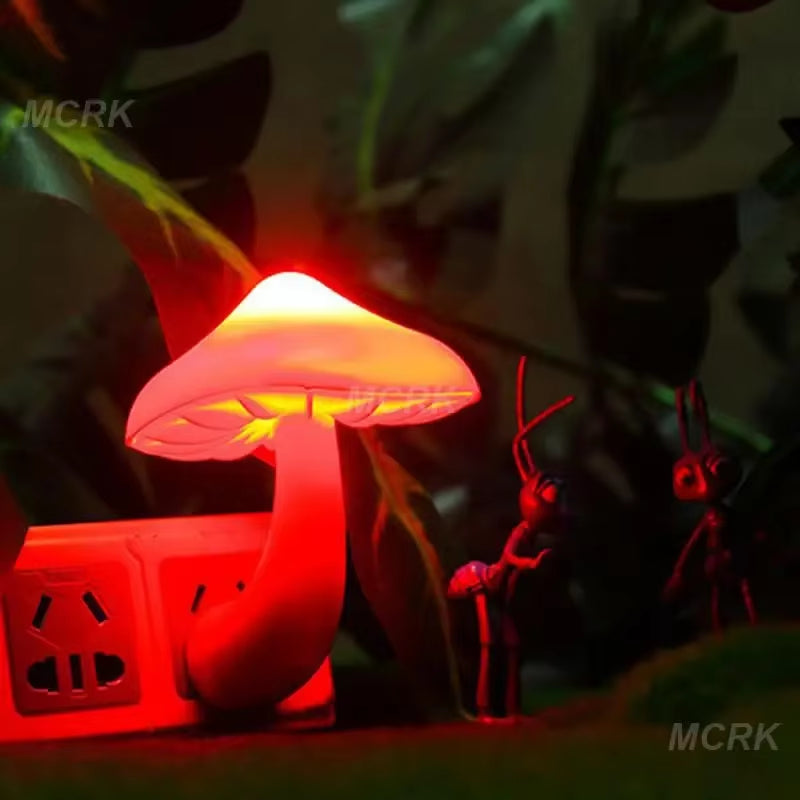Worm Mushroom Lamp Plug-In Light Control Night Light Wholesale Yellow Light Worm Mushroom Light Control Night Light Home Decor
