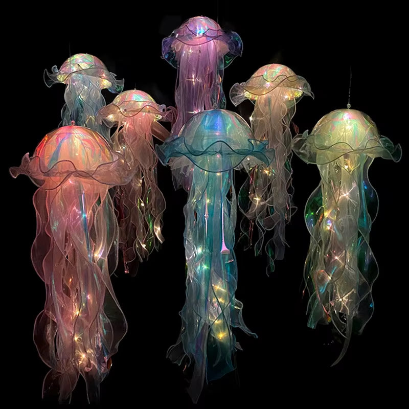 Jellyfish Night Light Lamp Portable Flower Lamp Girl Room Atmosphere Decoration Lamp, Bedroom Night Lamp, Home Decoration