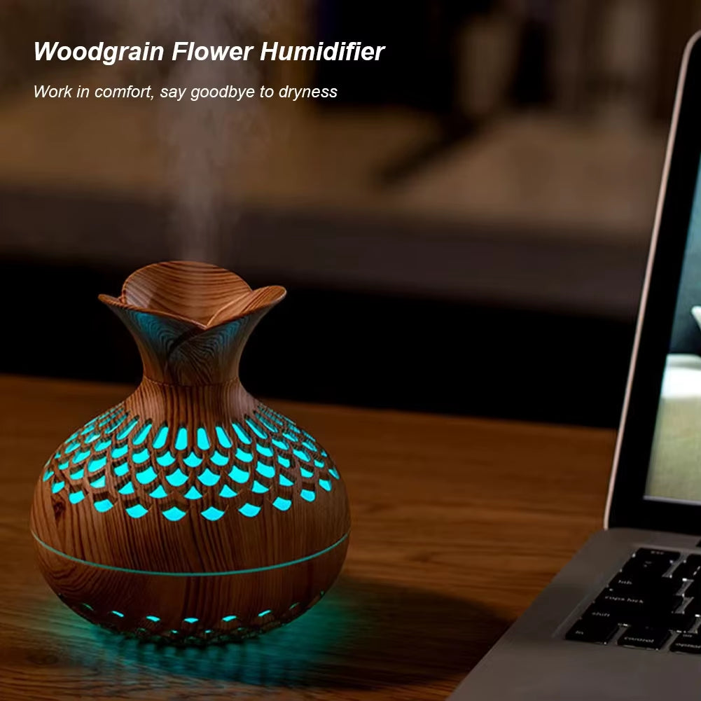 Wood Grain Humidifier 300Ml USB Aroma Diffuser Atomizer USB Household Humidifier Hydrating Instrument Desktop Humidifier