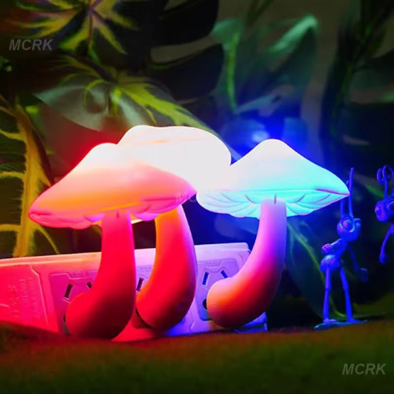 Worm Mushroom Lamp Plug-In Light Control Night Light Wholesale Yellow Light Worm Mushroom Light Control Night Light Home Decor