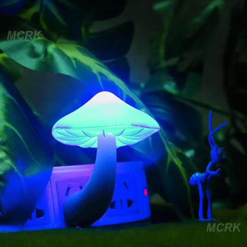 Worm Mushroom Lamp Plug-In Light Control Night Light Wholesale Yellow Light Worm Mushroom Light Control Night Light Home Decor