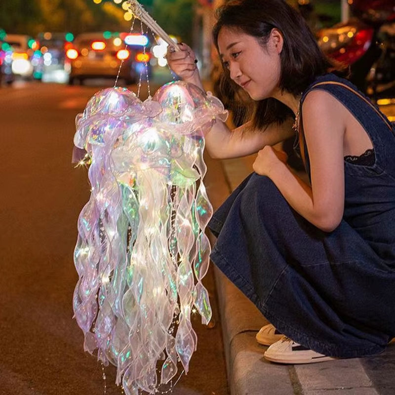 Jellyfish Night Light Lamp Portable Flower Lamp Girl Room Atmosphere Decoration Lamp, Bedroom Night Lamp, Home Decoration